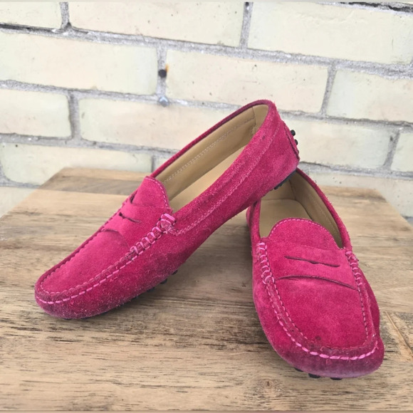 Tod's Pink Suede Driving Loafers - Picture 8 of 9